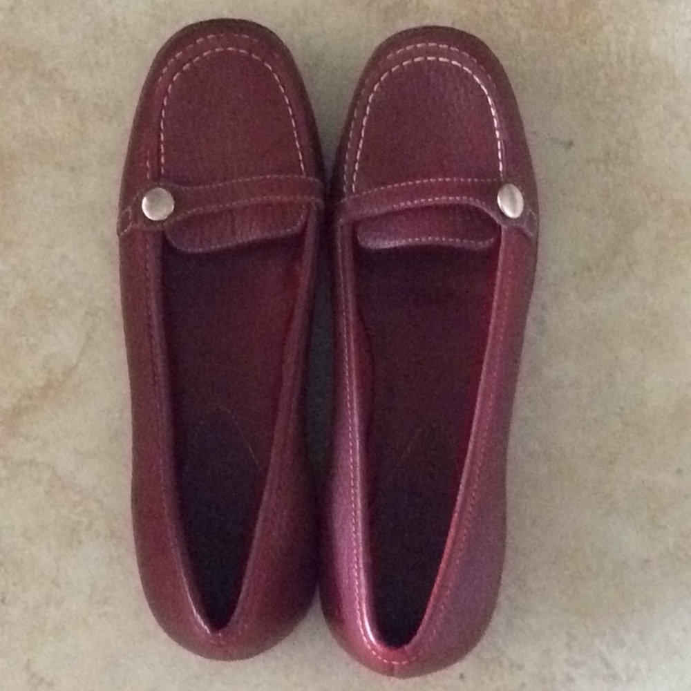 LOFT red leather moccasins
